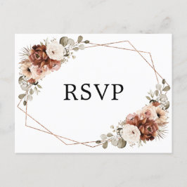 Cartão Postal Terracotta Pampas Grass Rustic Boho RSVP