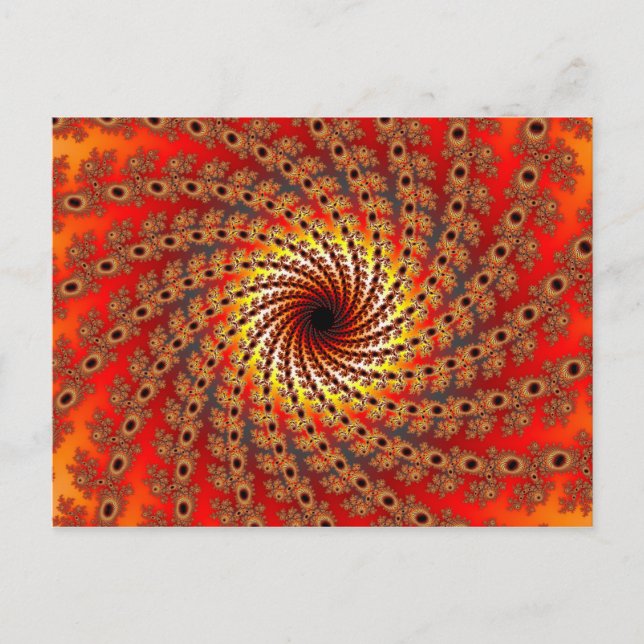 Cartão Postal Terrapin Spin Art Fractal (Frente)
