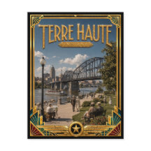 Terre Haute Indiana Arte Deco Vintage Era de Ouro