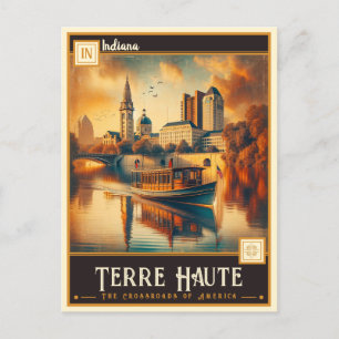 Cartão Postal Terre Haute, Indiana Vintage