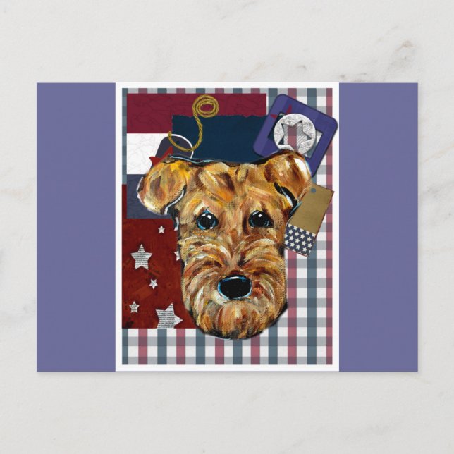CARTÃO POSTAL TERRIER AIREDALE (Frente)