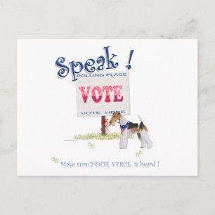 Cartão Postal Terrier Fox de Arame Voz de Voto