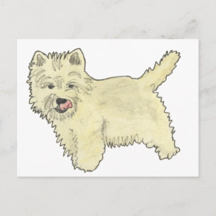 Cartão Postal Terrier Funny Dog Art Design