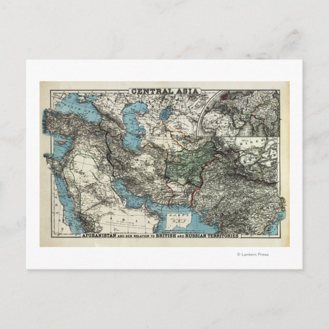 Cartão Postal Territórios britânicos e russos do Afeganistão (Frente)