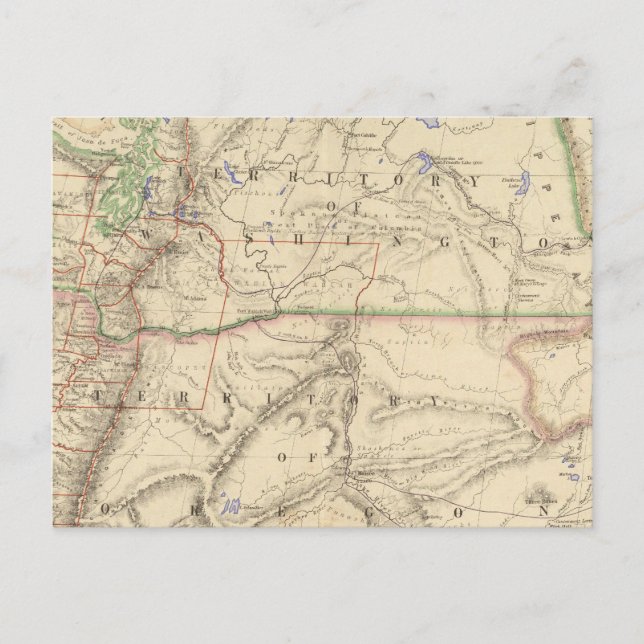 Cartão Postal Territórios de Washington e Oregon (Frente)