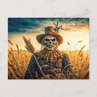 Cartão Postal Terrível Espantalho Feliz Halloween