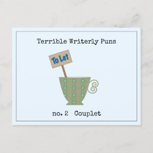 Cartão Postal Terrível Puns Escriteriosos