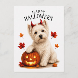 Cartão Postal Terrorão de Halloween do West Highland White Terri