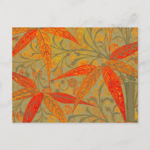 Cartão Postal Terthy Bamboo Art Vintage Impressão Orange