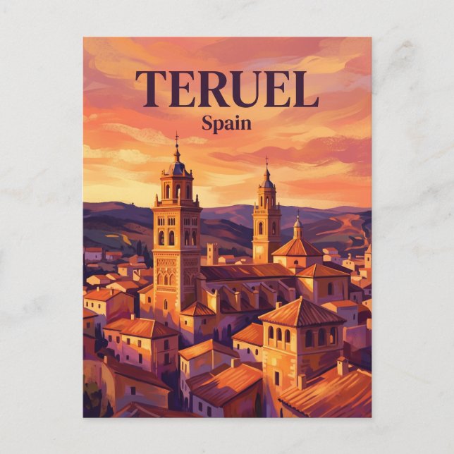 Cartão Postal Teruel Espanha (Frente)