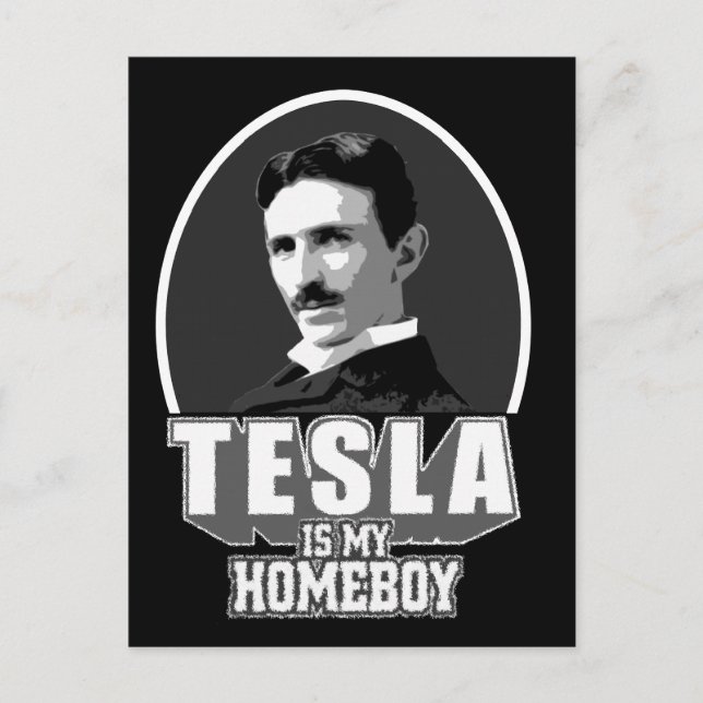 Cartão Postal Tesla É Meu Ficar em casa (Frente)