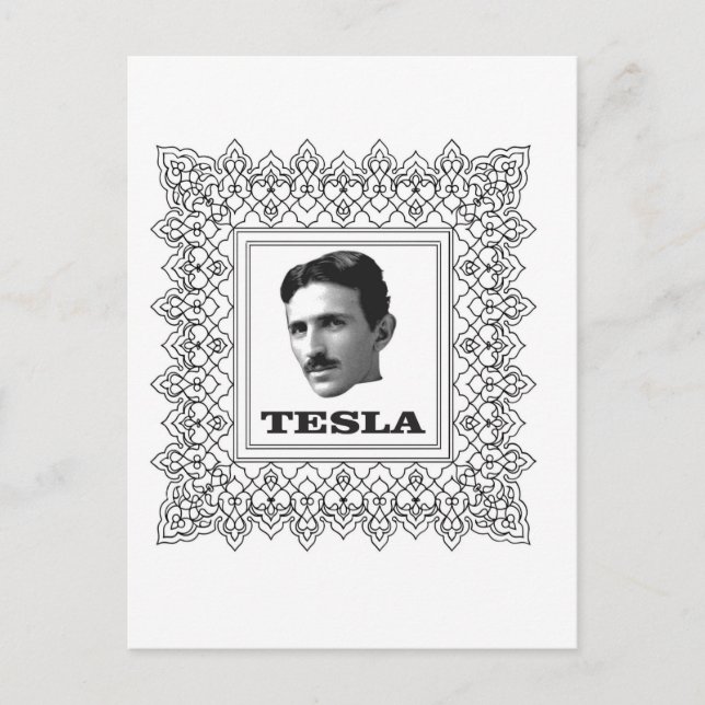 Cartão Postal tesla em uma caixa (Frente)