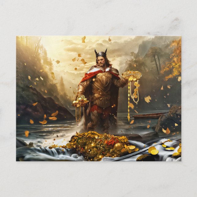 Cartão Postal tesouro dos Nibelungs no Reno. (Frente)