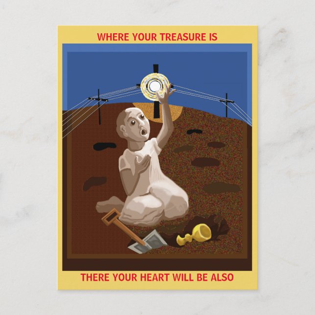 Cartão Postal Tesouro num campo (Frente)