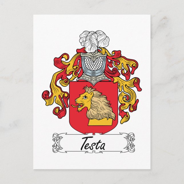 Cartão Postal Testa Family Crest (Frente)