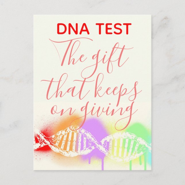 Cartão Postal Teste de DNA de Genealogia Divertido - O Presente  (Frente)