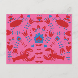 Cartão Postal teste padrão da lagosta