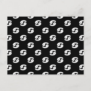 Cartão Postal Teste padrão do cancer preto e branco