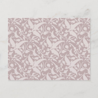Cartão Postal Teste padrão floral 1 do vintage - vermelho