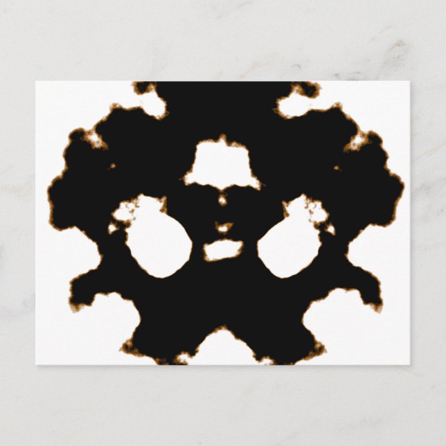 Cartão Postal Teste Rorschach de uma Placa de Bloco de Tinta (Frente)