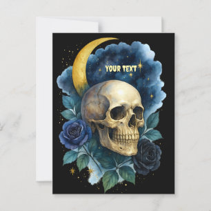 Cartão Postal Testemunha Ética Gótica Floral de Halloween Creepy