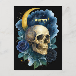 Cartão Postal Testemunha Ética Gótica Floral de Halloween Creepy