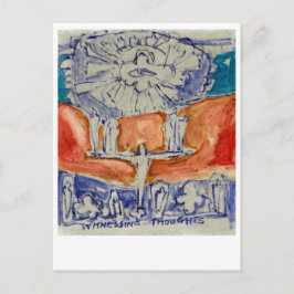 Cartão Postal Testemunhando pensamentos. Eckhart Tolle.