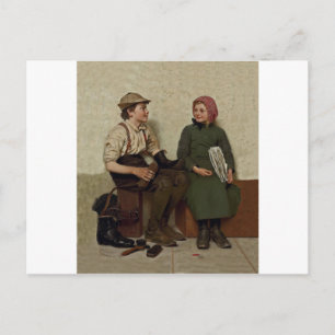 Cartão Postal Tête à Tête~Calçado Shine Boy ~ News Girl