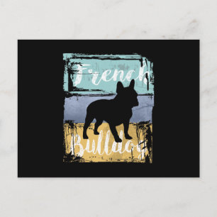 Cartão Postal Teto Bulldog Francês - Cão Bulldog Francês Retro