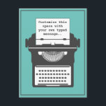 Cartão Postal Teto de Mensagem Personalizada da Máquina de Digit<br><div class="desc">Adicione seu próprio texto e crie uma mensagem exclusiva ou um cartão postal de lançamento. Você também pode personalizar a cor do plano de fundo.</div>