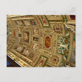 Cartão Postal Teto no Museu do Vaticano em Roma Itália Postca