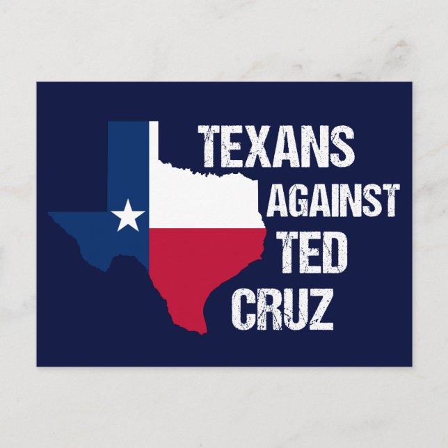 Cartão Postal Texanos contra Ted Cruz Texas Democrat (Frente)