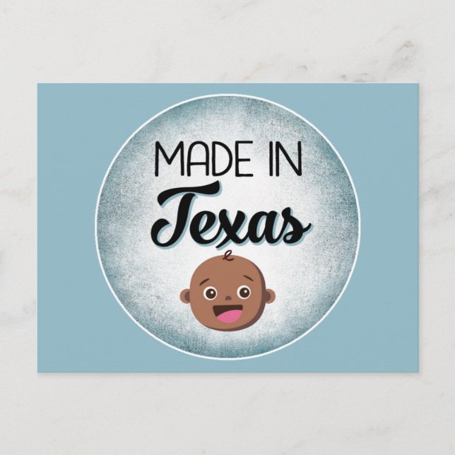 Cartão Postal Texas Baby Funny Blue African Black Baby (Frente)