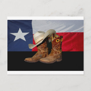 Cartão Postal Texas Boots and Hat.jpg