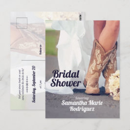 Cartão Postal Texas Bride no Chá de panela de Boots