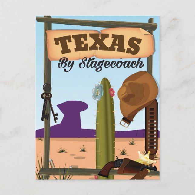 Cartão Postal Texas De Carruagem (Frente)