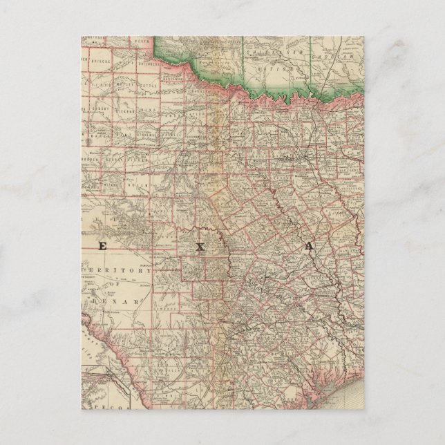 Cartão Postal Texas e Território Indígena (Frente)