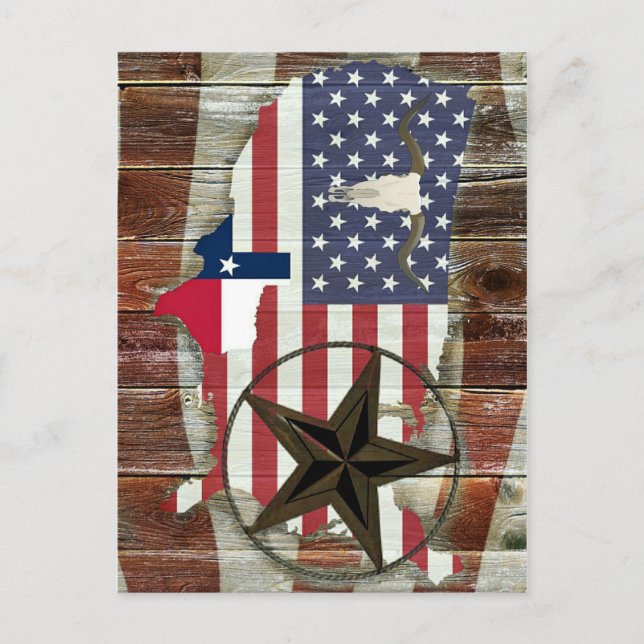 Cartão Postal Texas Lone Star Texas Long Horn (Frente)