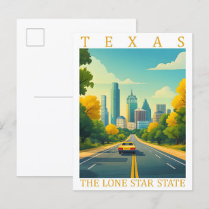 Cartão Postal Texas o Estado da Estrela Solitária EUA Local de V