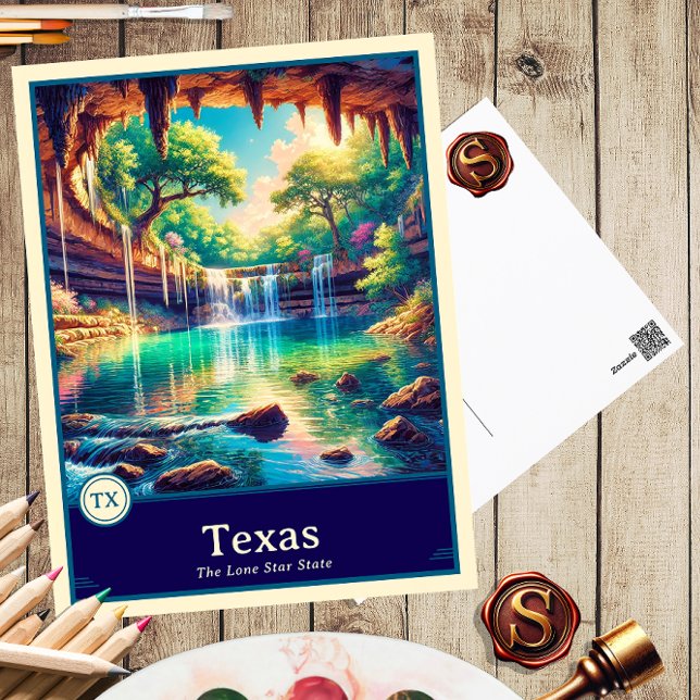 Cartão Postal Texas | Postcard Estilo Anime com Cel Shading (Criador carregado)