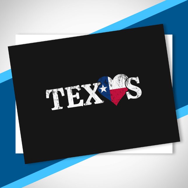 Cartão Postal Texas Pride Love Heart Flag State Proud Texan Home (Criador carregado)