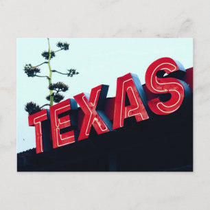 Cartão Postal Texas Red Neon Lights EUA América