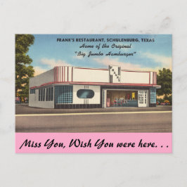 Cartão Postal Texas, restaurante de Frank, Schulenburg