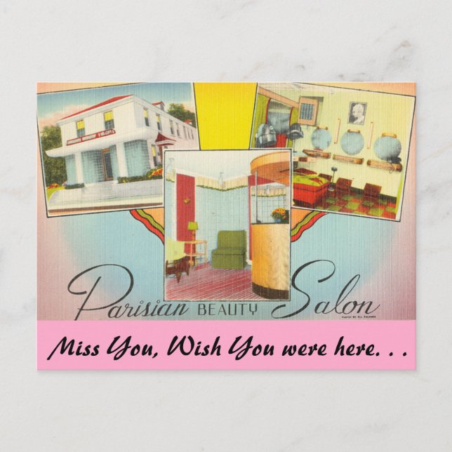Cartão Postal Texas, Salão de Beleza Parisiense (Frente)