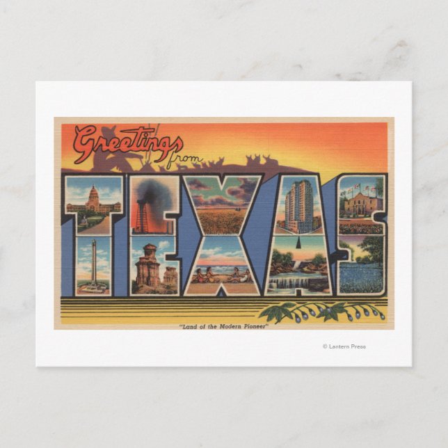 Cartão Postal Texas (Terra do pioneiro moderno) (Frente)