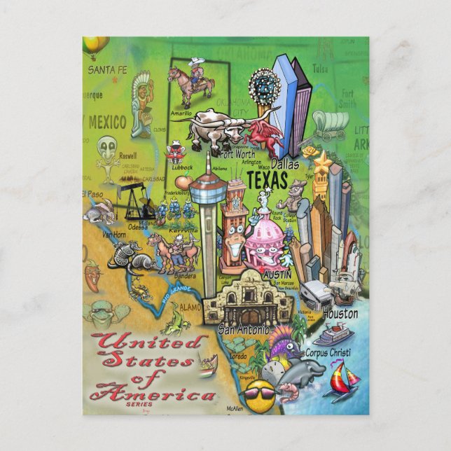 Cartão Postal Texas USA (Frente)