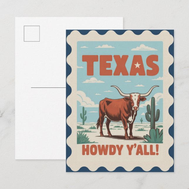 Cartão Postal Texas USA Vintage Travel (Frente/Verso)