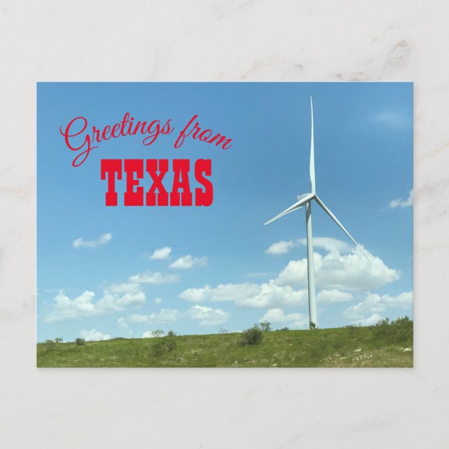 Cartão Postal Texas Windmill Postcsrd (Frente)