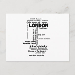 Cartão Postal Text Art "London"