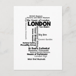 Cartão Postal Text Art "London"